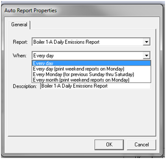 Auto Reports Properties Every Day option