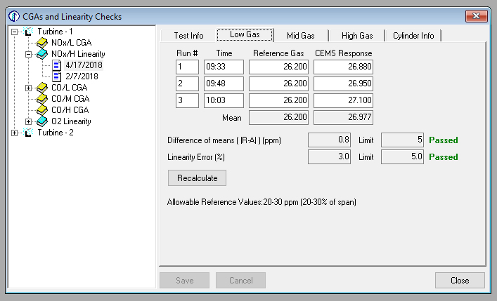 Edit CGA's and Linearity Checks